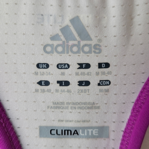 ADIDAS Climalite Racerback White and Purple Sports Tank Top Size M - Picture 12 of 12